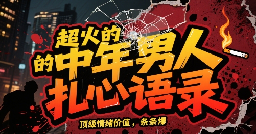 超火的中年男人扎心语录顶级情绪价值条条爆AI操作简单